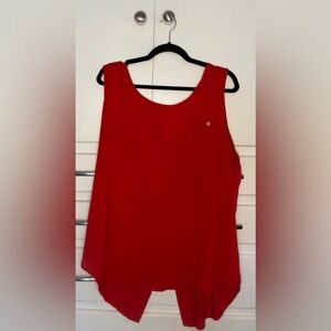 Unique Red Sleeveless Women's Top